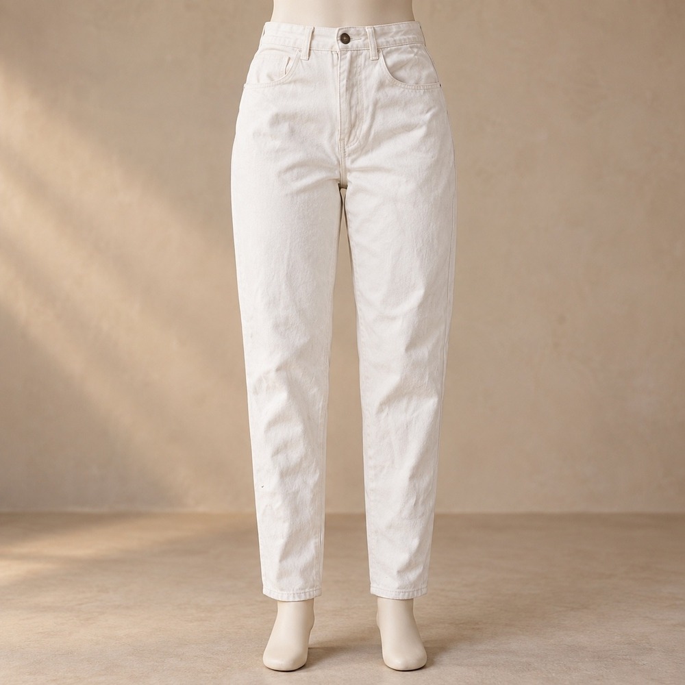 Pierre Cardin Vintage High Waisted Mom Jeans Cream Off White Size 8 Israel